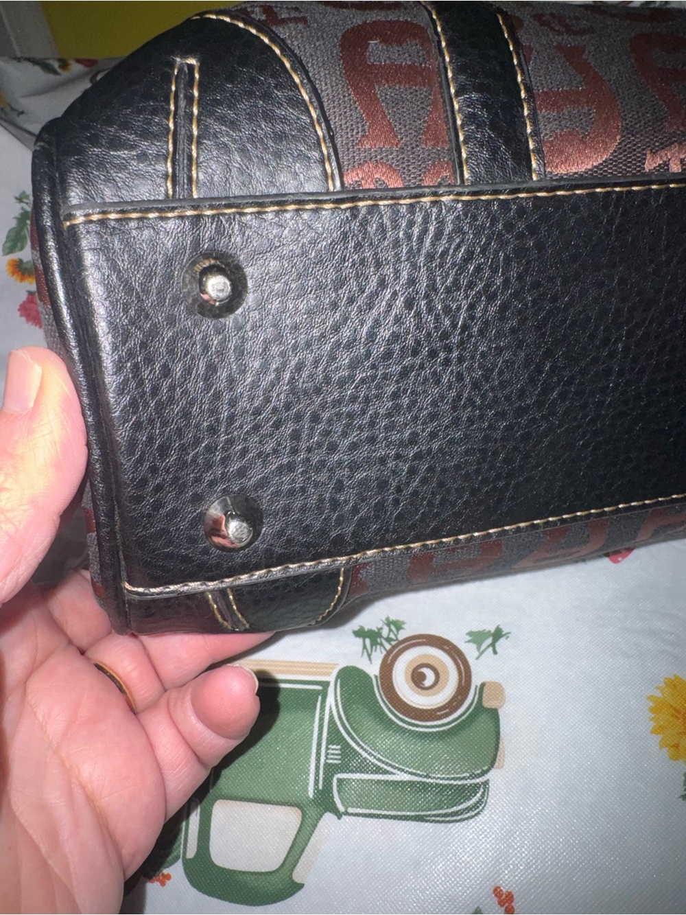 Etienne Aigner Brown Logo Satchel - Picture 5 of 17